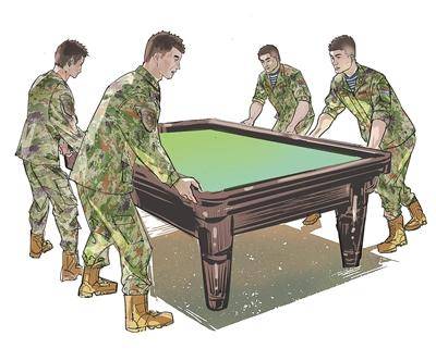 臺(tái)球桌“搬家”記