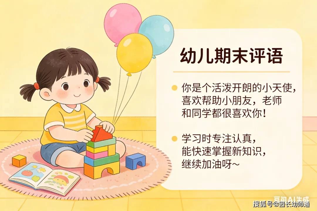 幼兒園馬年新年幼兒期末評語，幼師收藏！