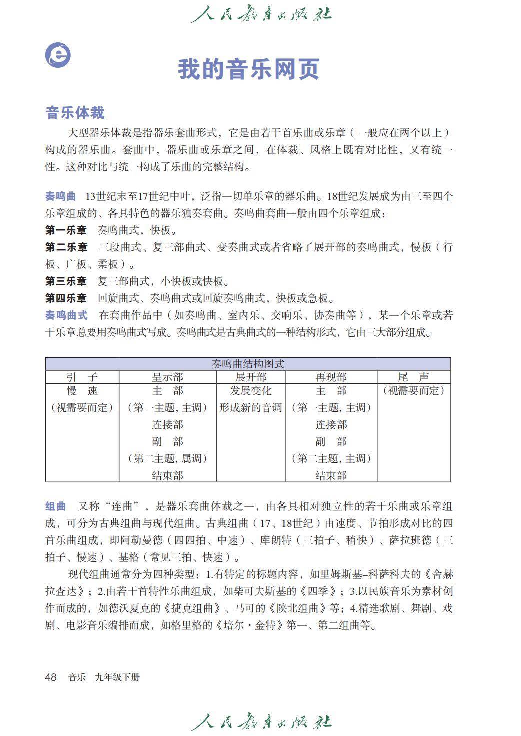 2026人教版九年級(jí)音樂下冊(cè)電子課本(新教材高清PDF版)