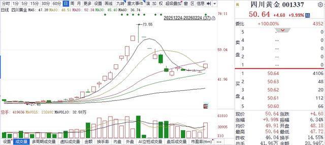 1.67億元搶籌四川黃金！340萬股被機構(gòu)快速收入囊中