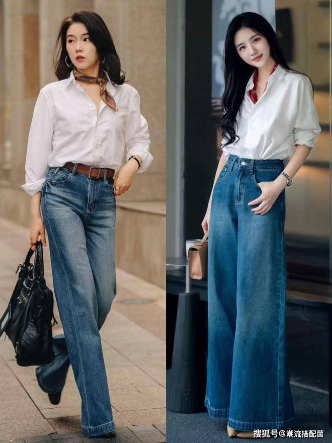 原創(chuàng)今年春天流行的“闊腿褲”，這樣穿時髦減齡又高級，趕快收藏起來